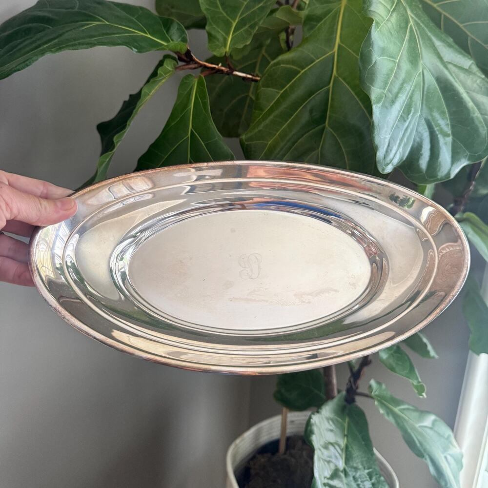 Vintage Reed Barton Oval Bread Platter, Vanity Tray 12"